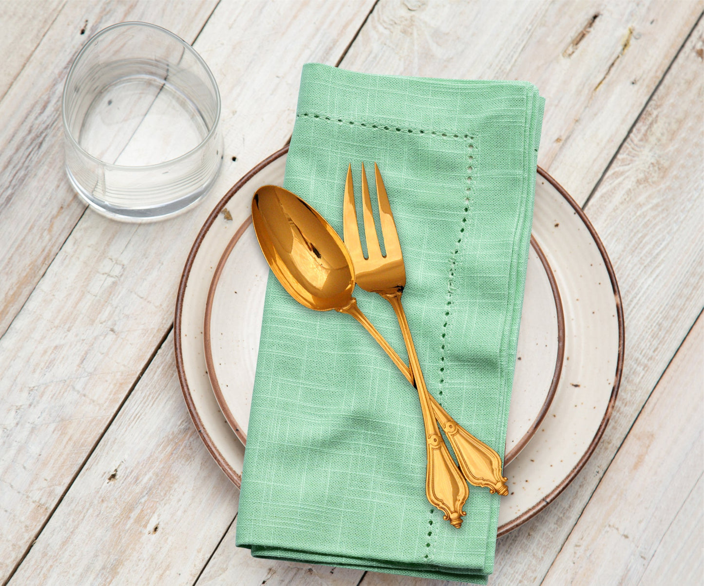 Sage Green Napkins - Hemstitch Napkins