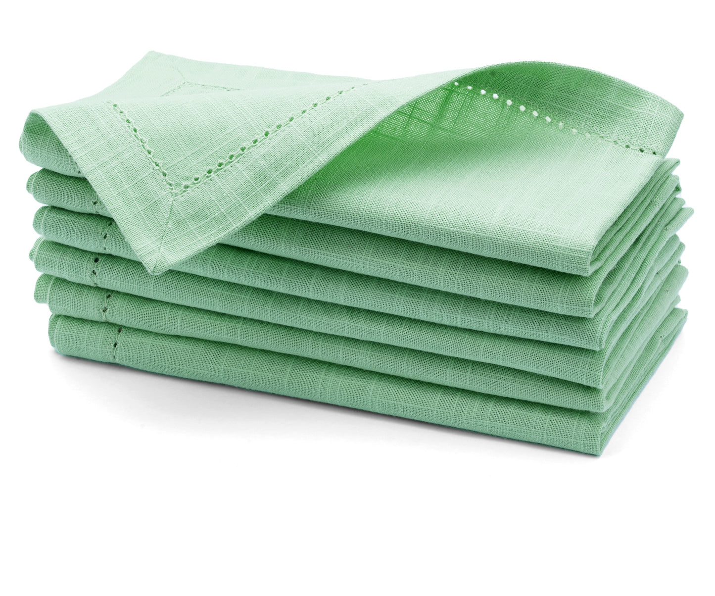Sage Green Napkins - Hemstitch Napkins
