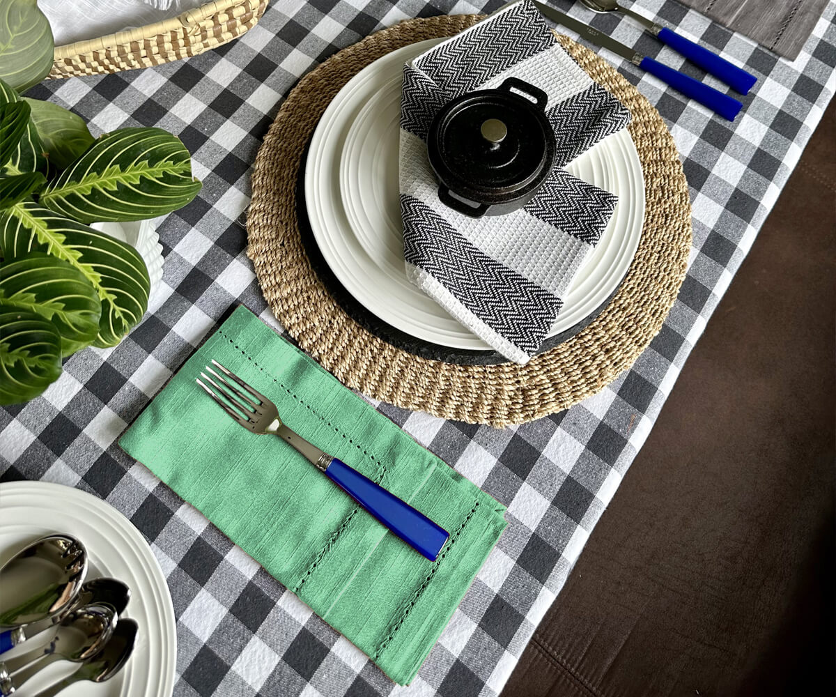 Sage Green Napkins - Hemstitch Napkins