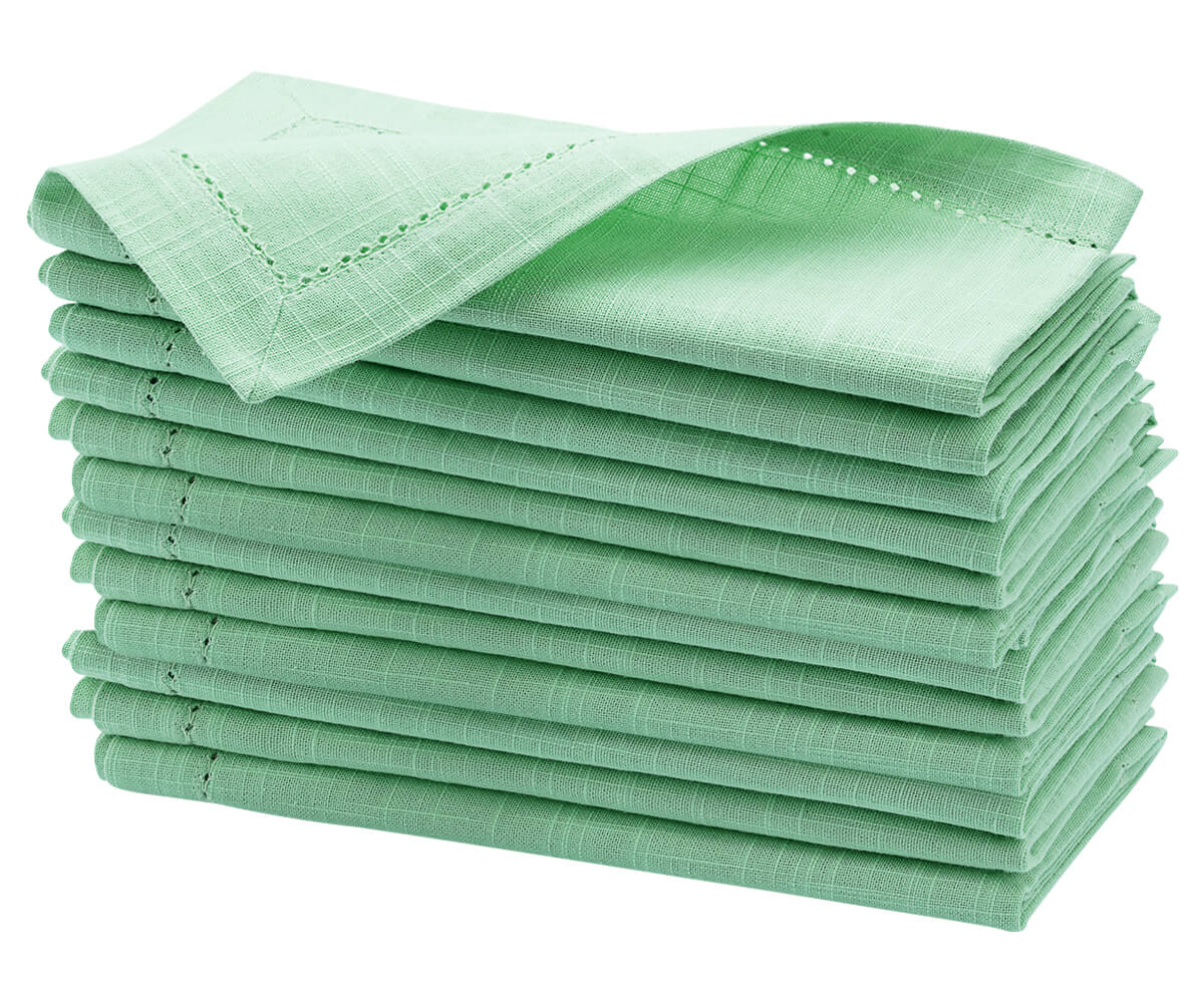 Sage Green Napkins - Hemstitch Napkins