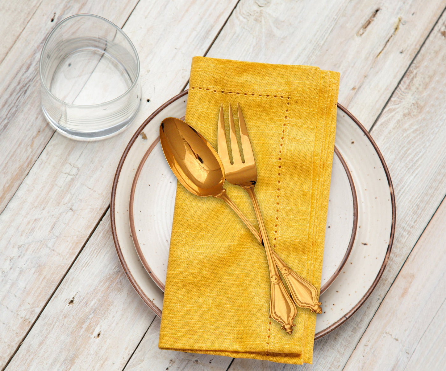 Servilletas de algodón para la cena - Servilletas de tela con dobladillo