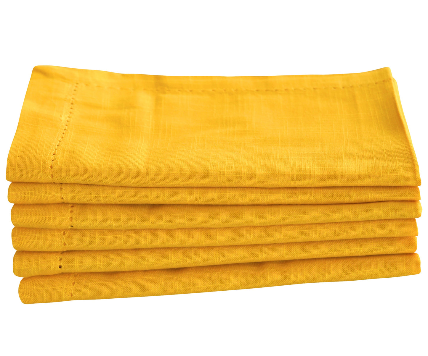 Servilletas amarillas con dobladillo