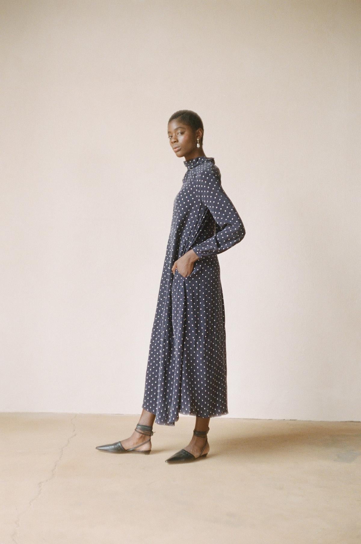 Jordan Dress - Dotted Navy