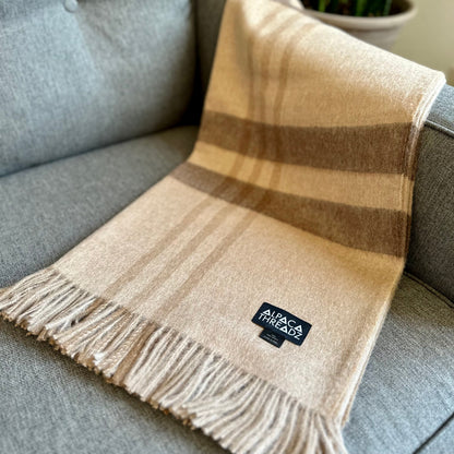 Royal Baby Alpaca Wool Checkered Throw Blanket