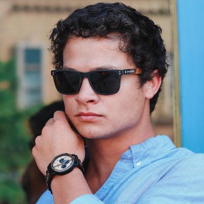 Terra Wayfinder |  Ebony & Zebrawood Sunglasses