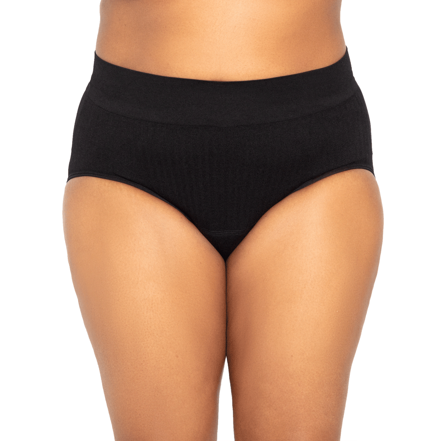 La braga de cintura alta para la regla, confeccionada con tejido SportyStretch™, para flujos abundantes.