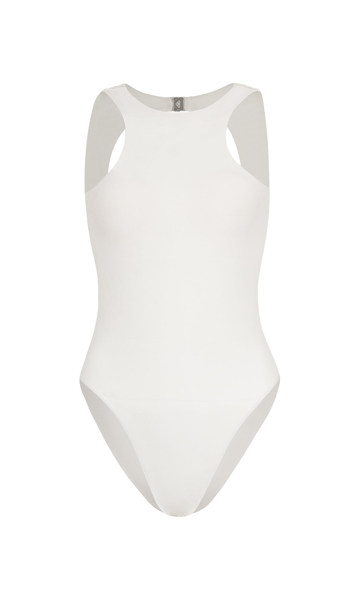 Traje de baño de una pieza reciclado con espalda abierta JUPITER en blanco