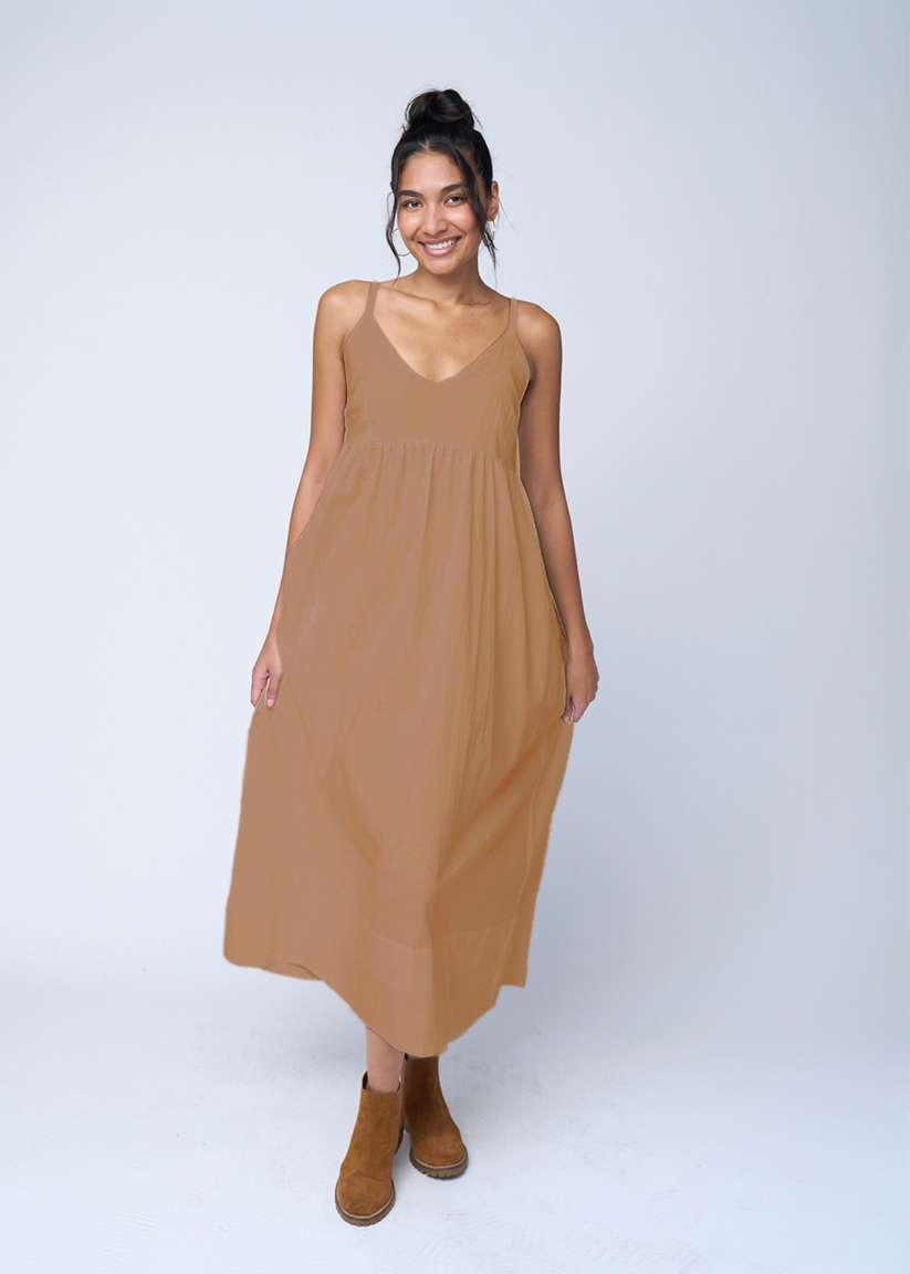 Hamptons Linen Dress - Mocha Mocha / L/XL