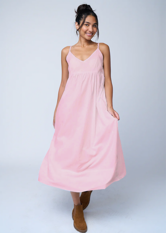 Vestido de lino Hamptons - Rosa Tickled