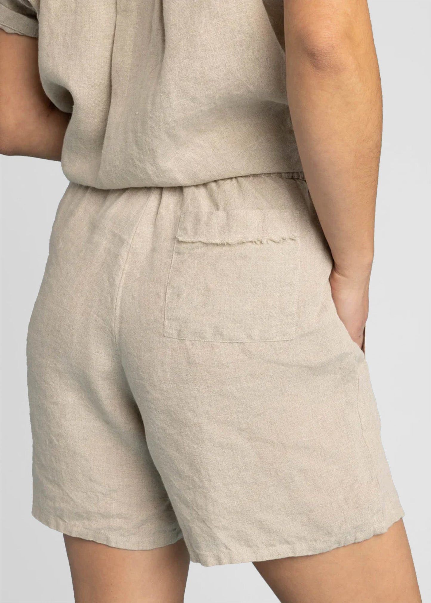 Pantalones cortos Shore - Lino tostado natural