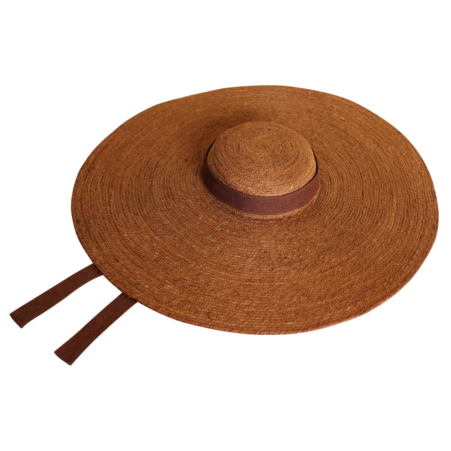 Sombrero de paja de yute de ala ancha LOLA en marrón habano