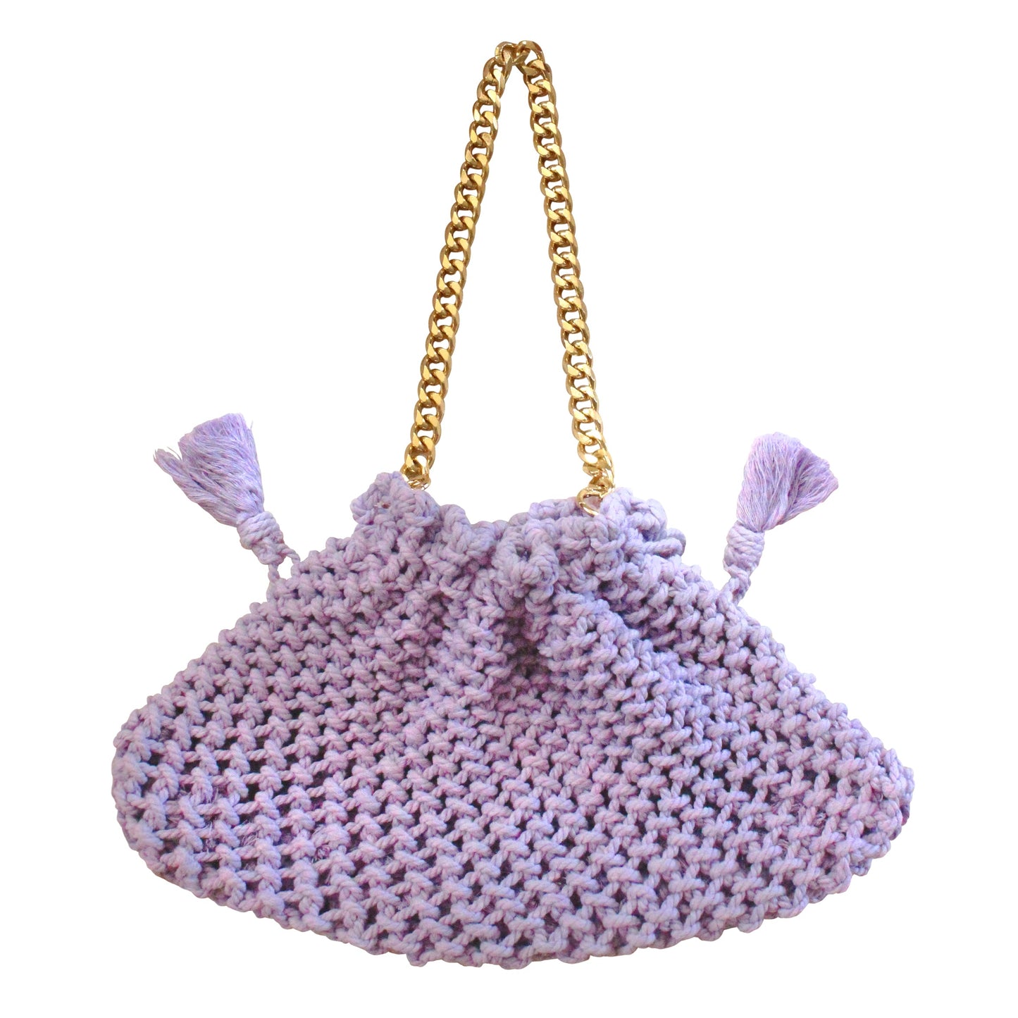 Bolso tote de macramé LYON, en lila