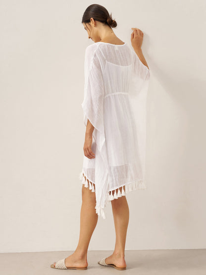 Linen V-Neck Cover-Up and Slip Dress Set CASS