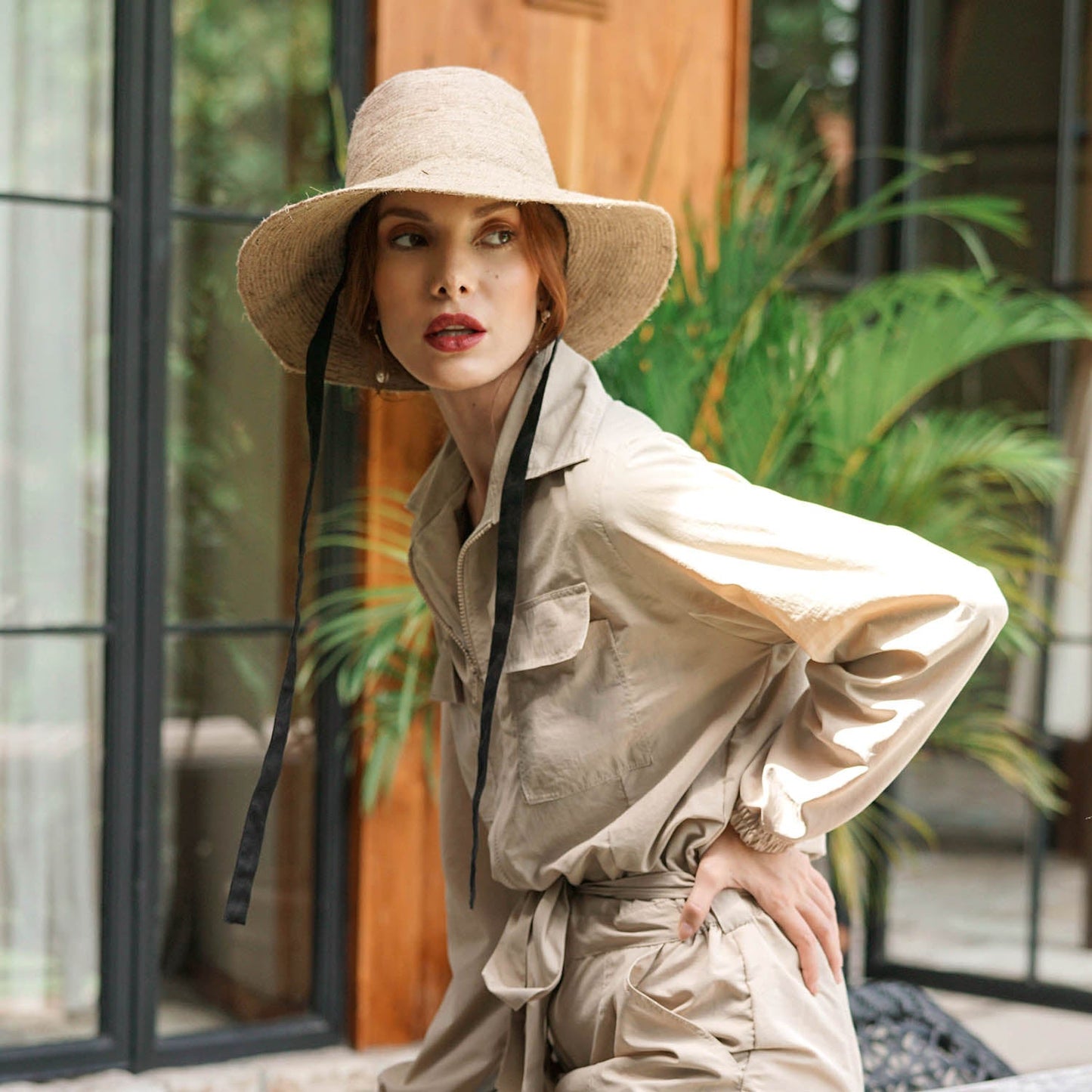 El sombrero de paja de yute Meg en beige
