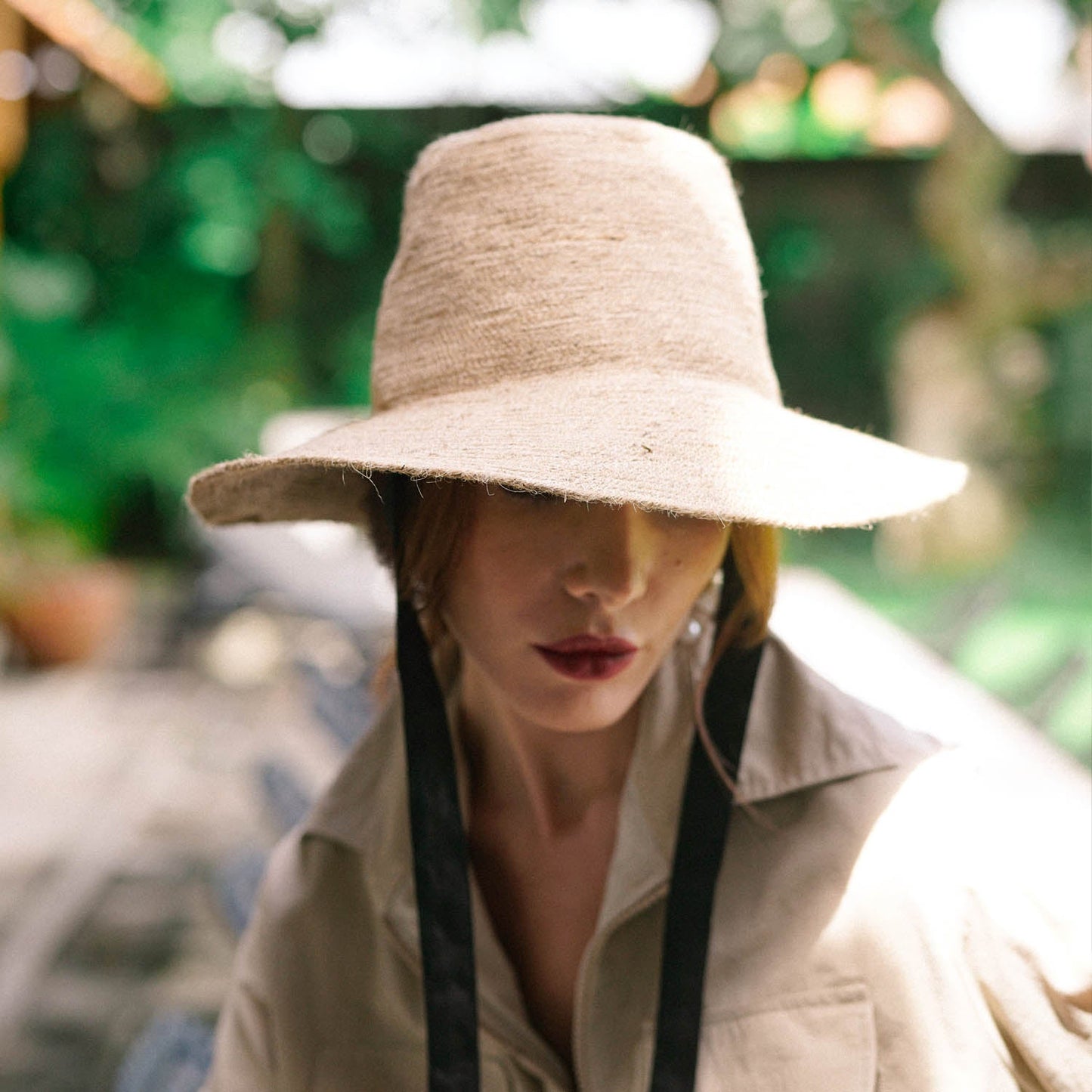 El sombrero de paja de yute Meg en beige