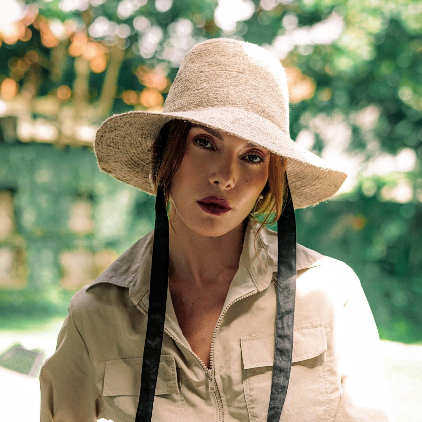 El sombrero de paja de yute Meg en beige