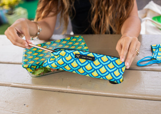 Meli Wraps Juego de cubiertos reutilizables - Escamas