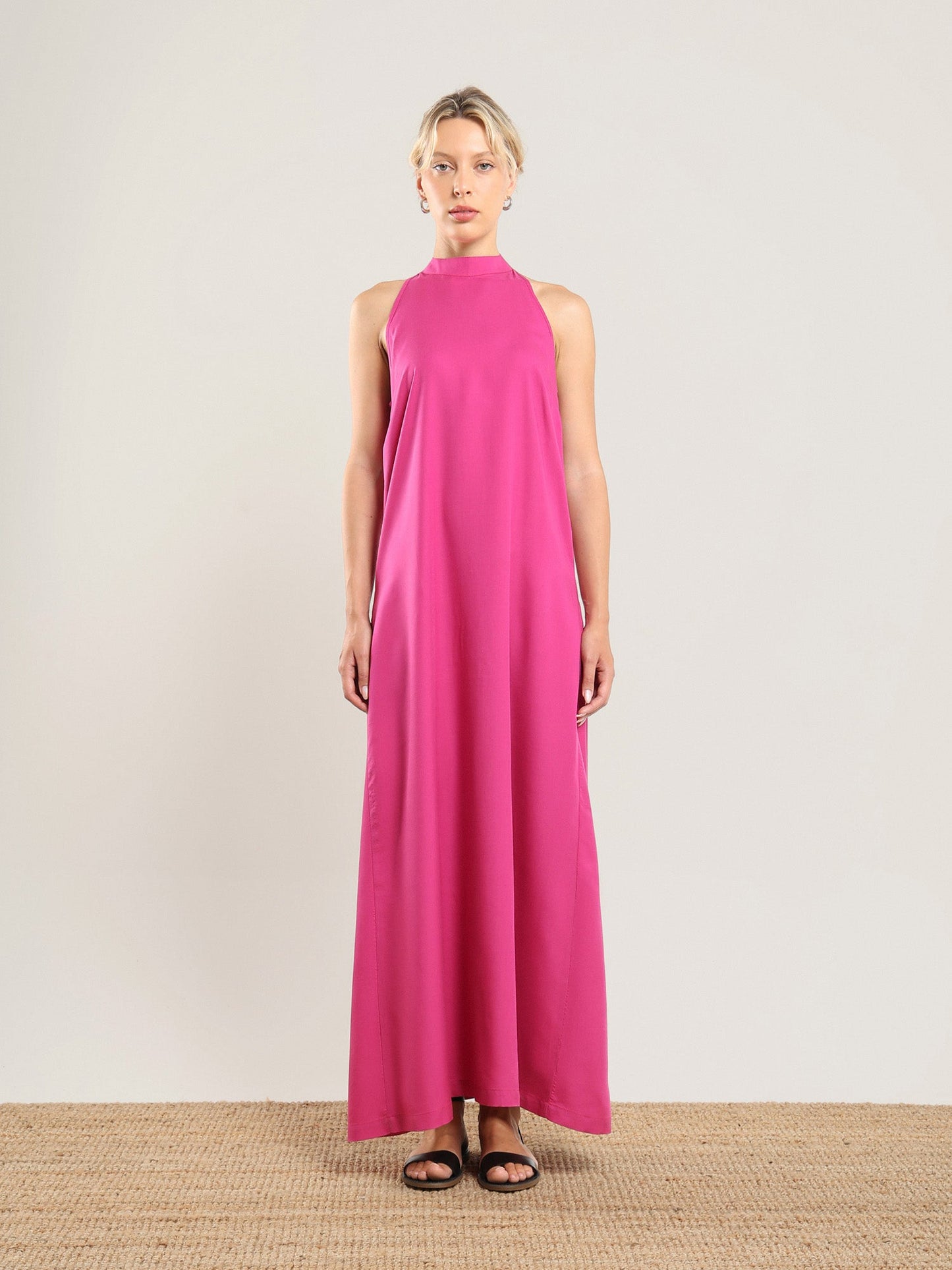 Vestido Halter de Tencel - Buganvilla
