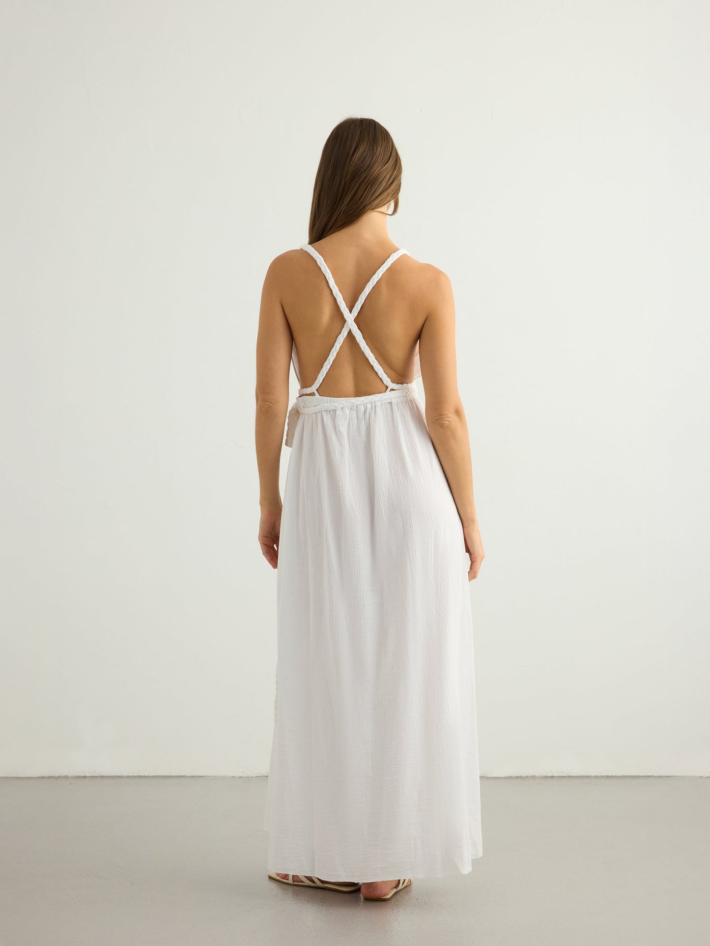 Vestido Muse de tirantes trenzados - Blanco