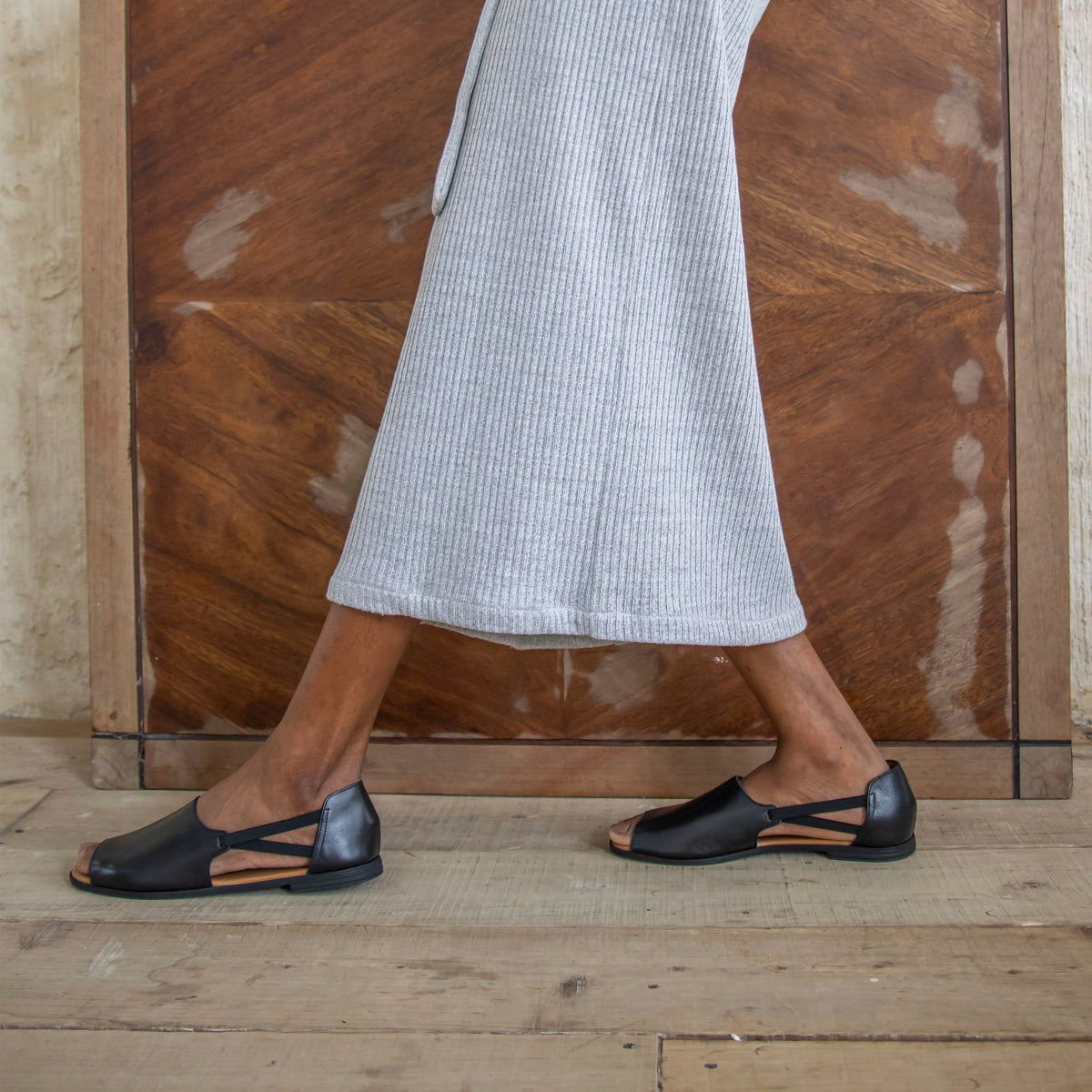 Jet Black Peep Toes