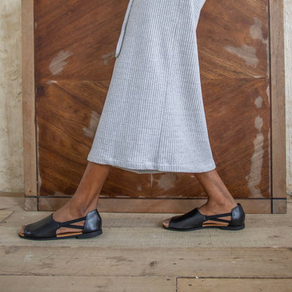 Jet Black Peep Toes