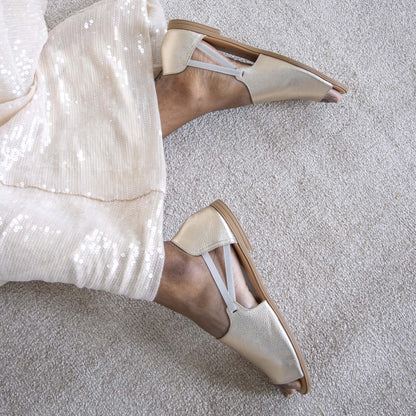 Peep-toes de oro brillante