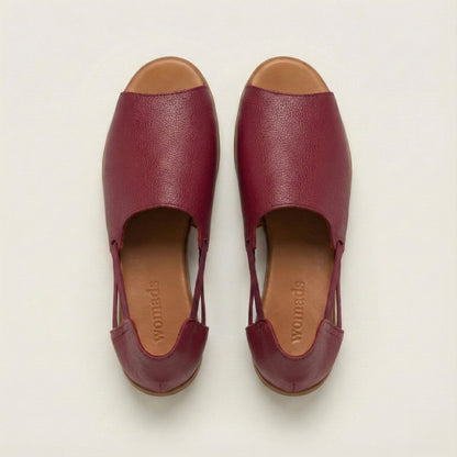 Burgundy Vintage Peep Toes