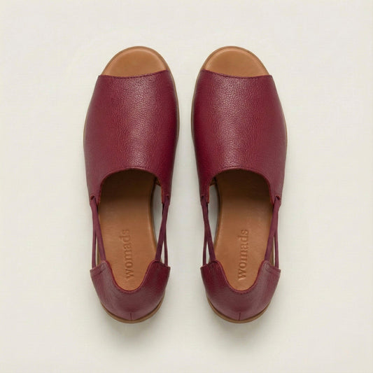 Burgundy Vintage Peep Toes