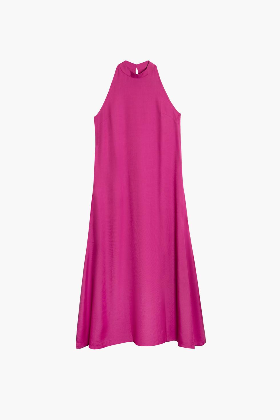 Vestido Halter de Tencel - Buganvilla