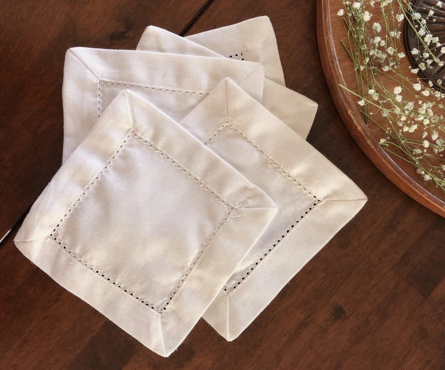 Servilletas con dobladillo - Servilletas de mesa - Servilletas de tela de algodón