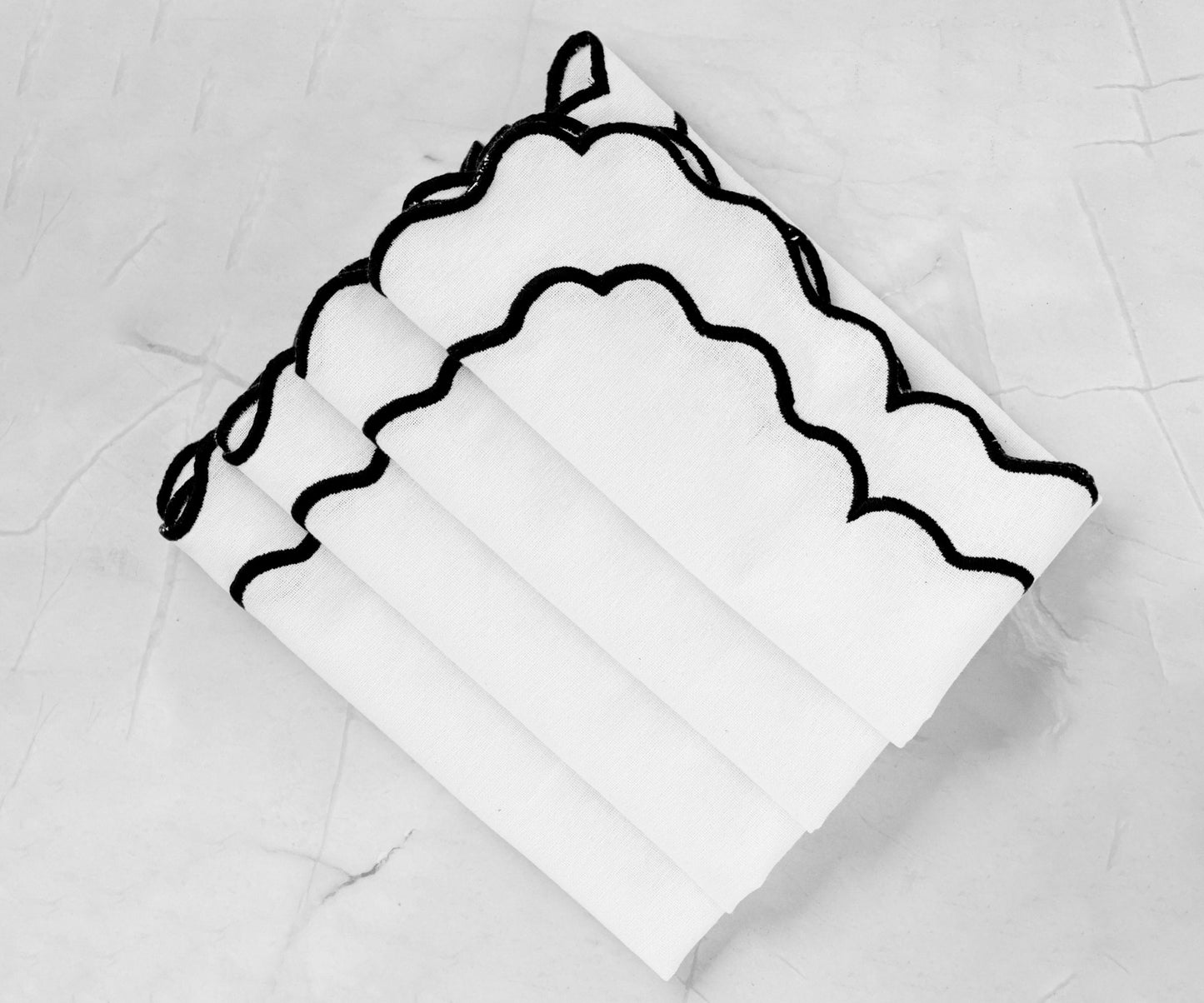 Black Scalloped Napkins