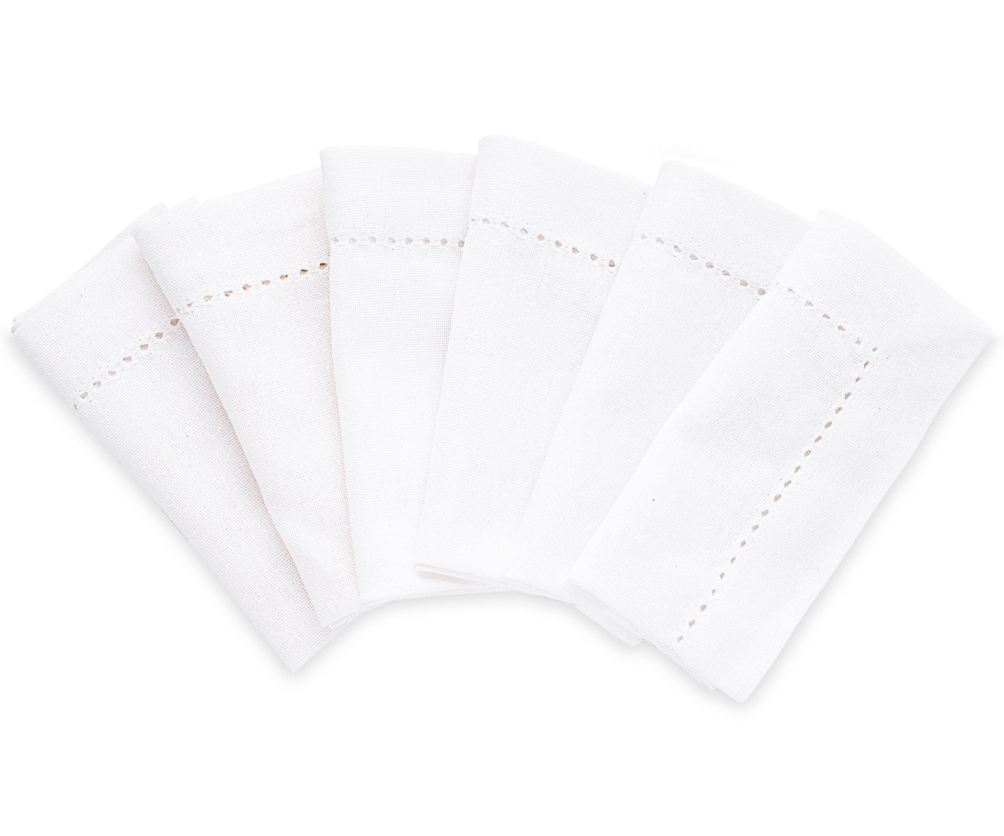 White Hemstitch Cotton Napkins - 12 inch
