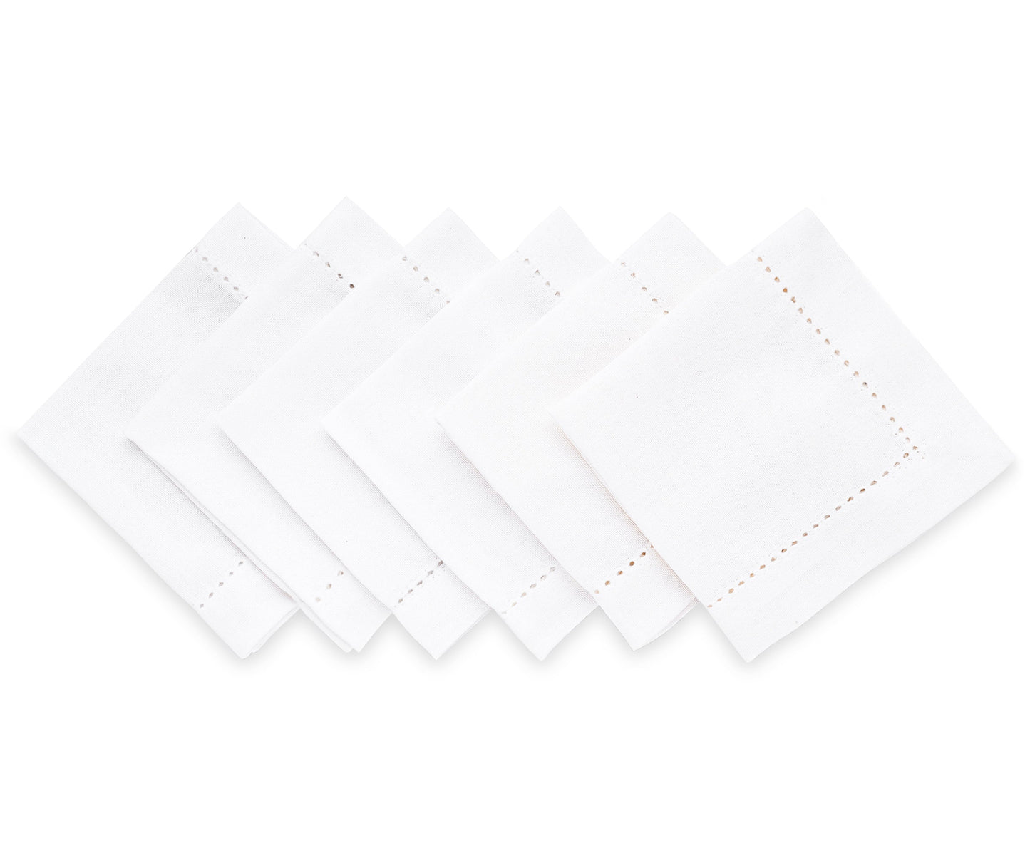 White Hemstitch Cotton Napkins - 12 inch