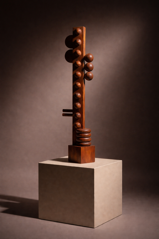 Escultura de madera Nunca de Diego Olivero Studio