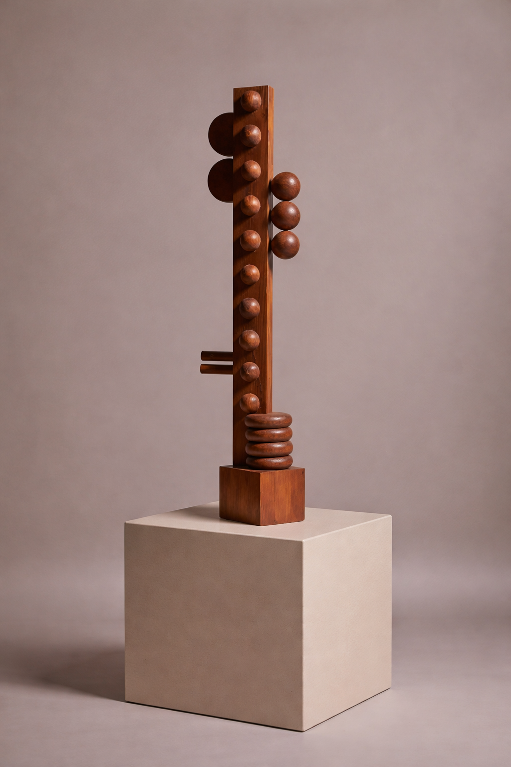 Escultura de madera Nunca de Diego Olivero Studio