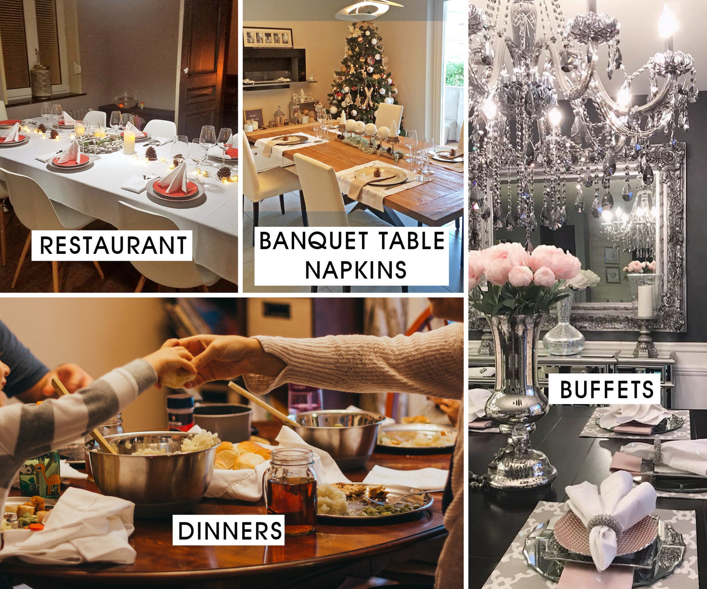 Servilletas de tela blancas personalizadas - Servilletas personalizadas