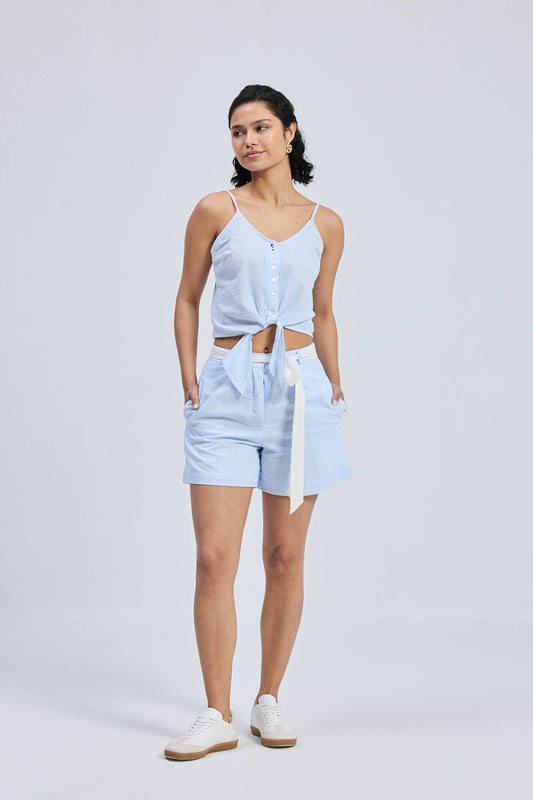 Pantalones cortos de corte regular a rayas