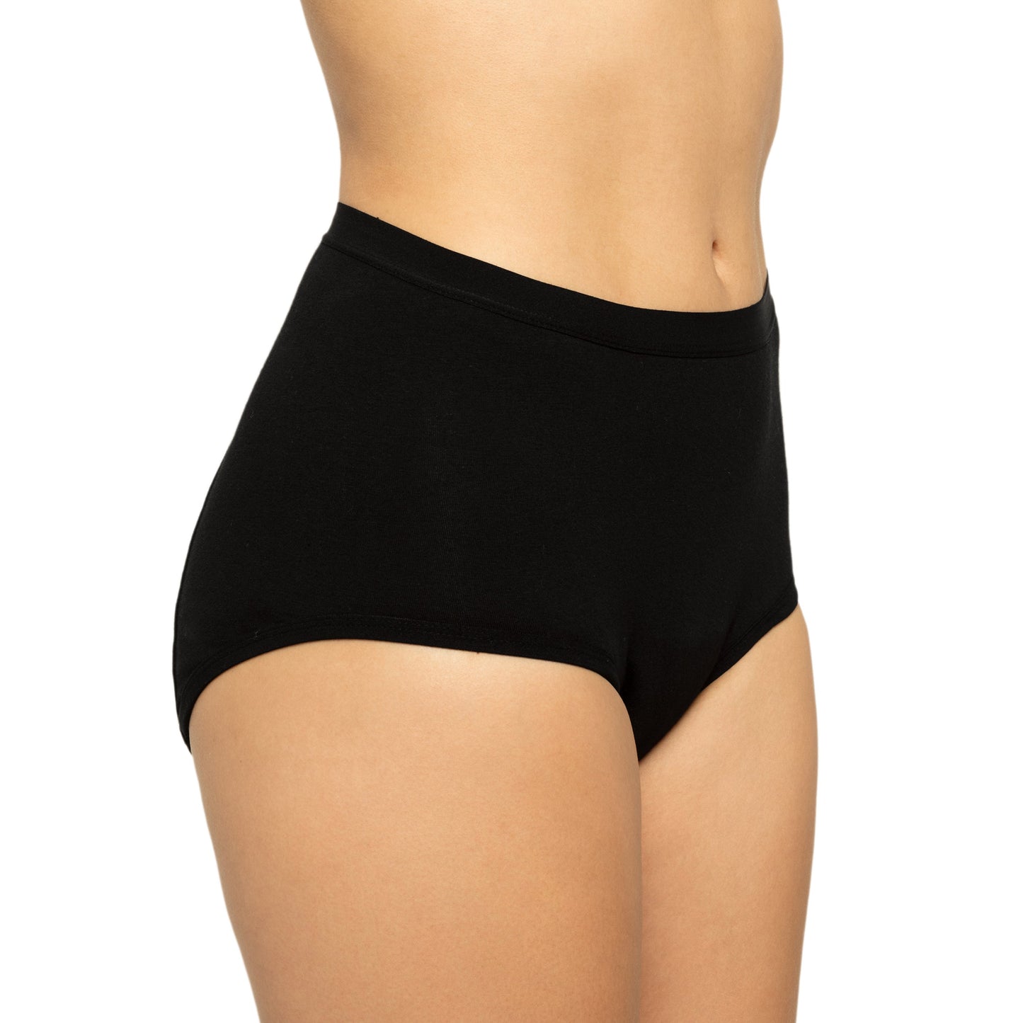 La Ropa Interior Menstrual de Algodón Orgánico de Tiro Alto con Cobertura Extra para Flujos Abundantes