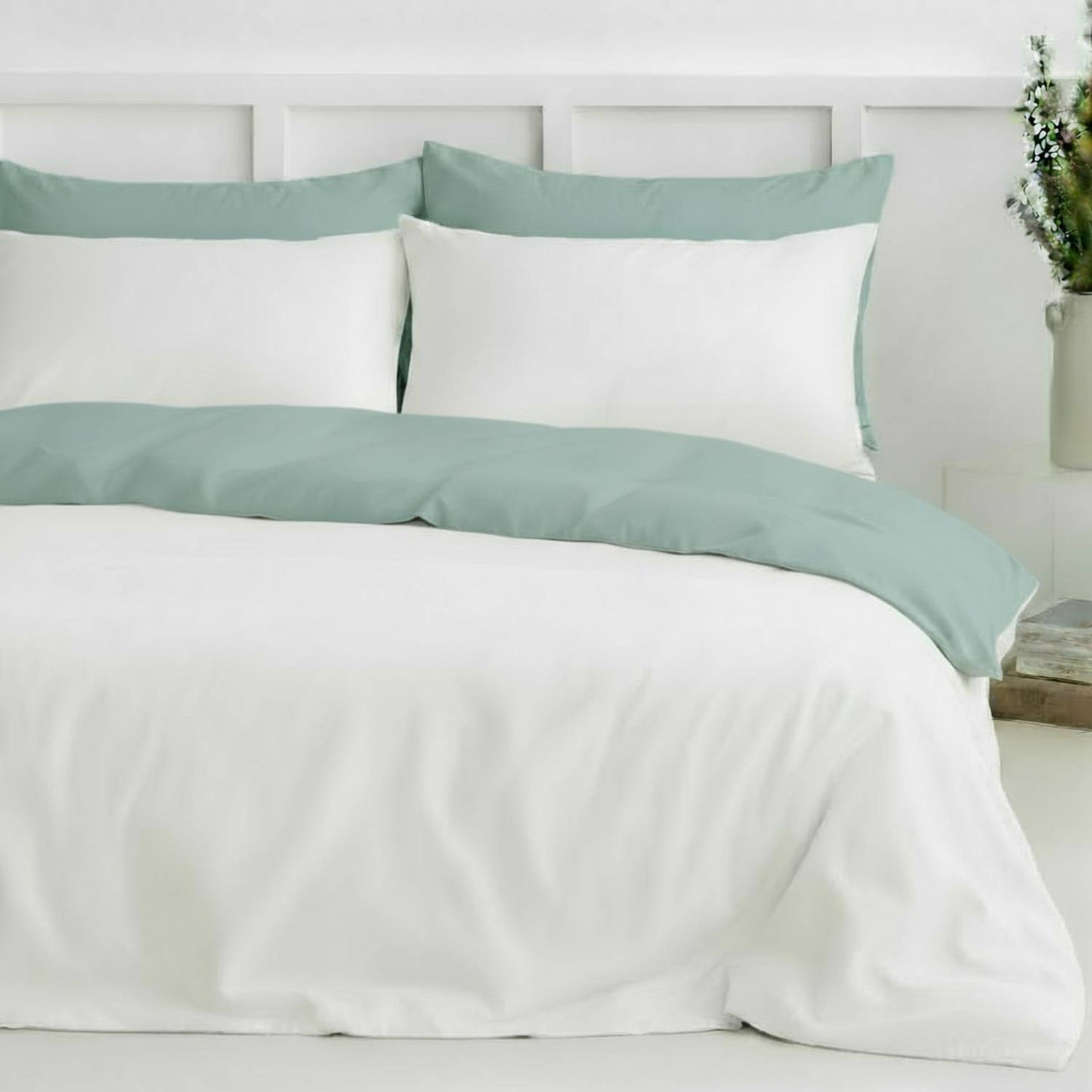 Two-Tone Bamboo Duvet Cover + 2 Shams Set