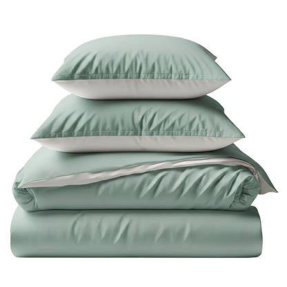 Two-Tone Bamboo Duvet Cover + 2 Shams Set