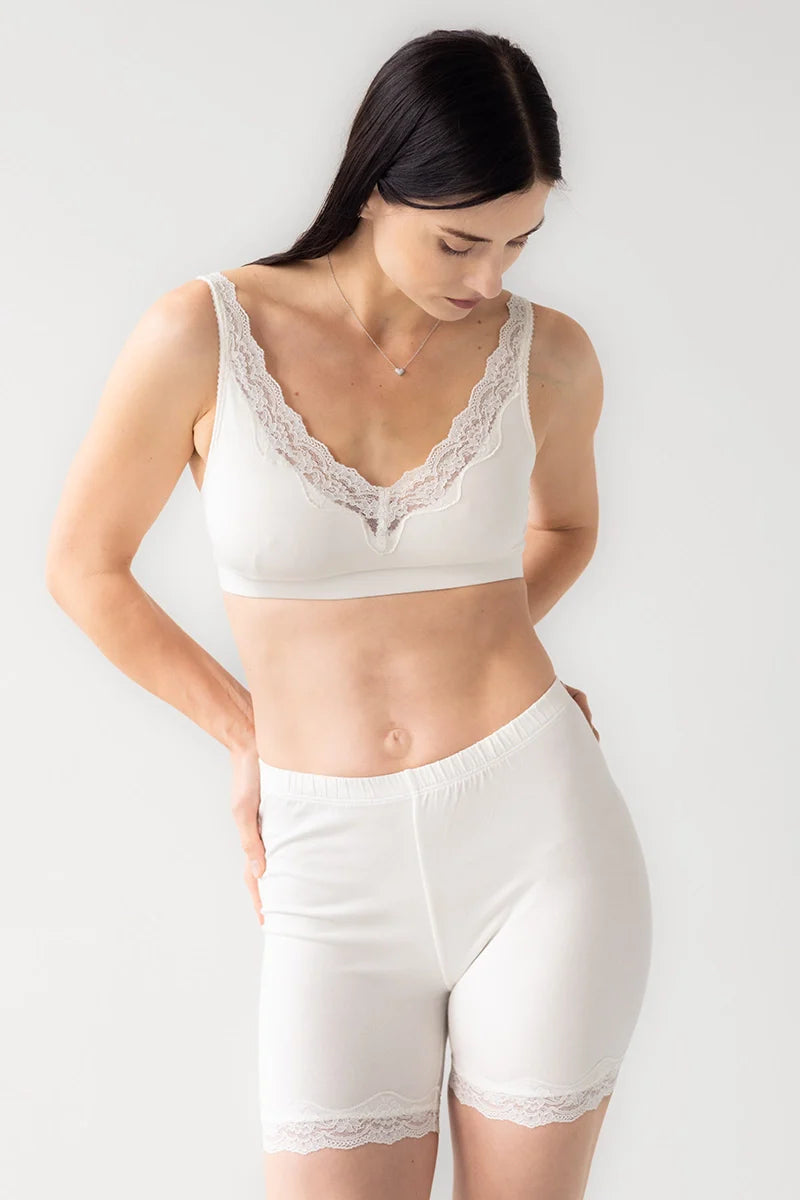 Pantalones cortos de ciclismo de algodón con encaje de Salua