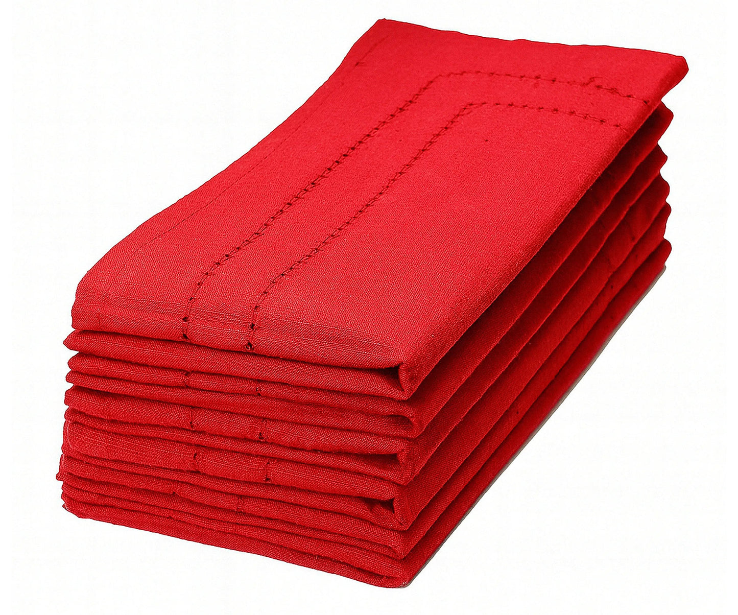 Red Double Hemstitch Napkins