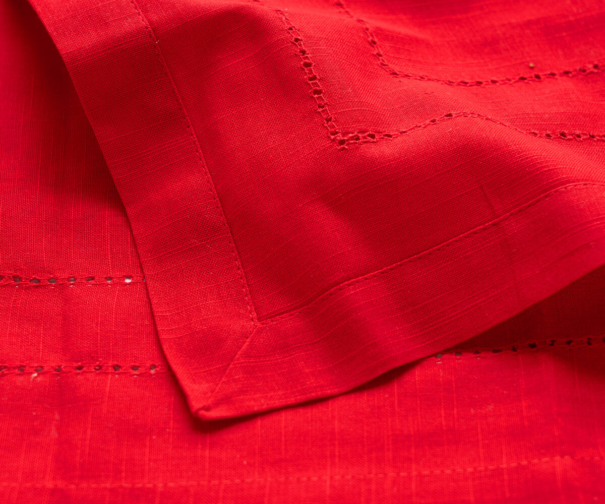 Red Double Hemstitch Napkins