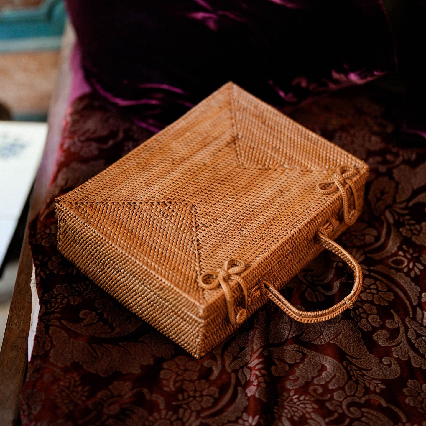 RAHAYU Atta Rattan Bag In Mocca Brown