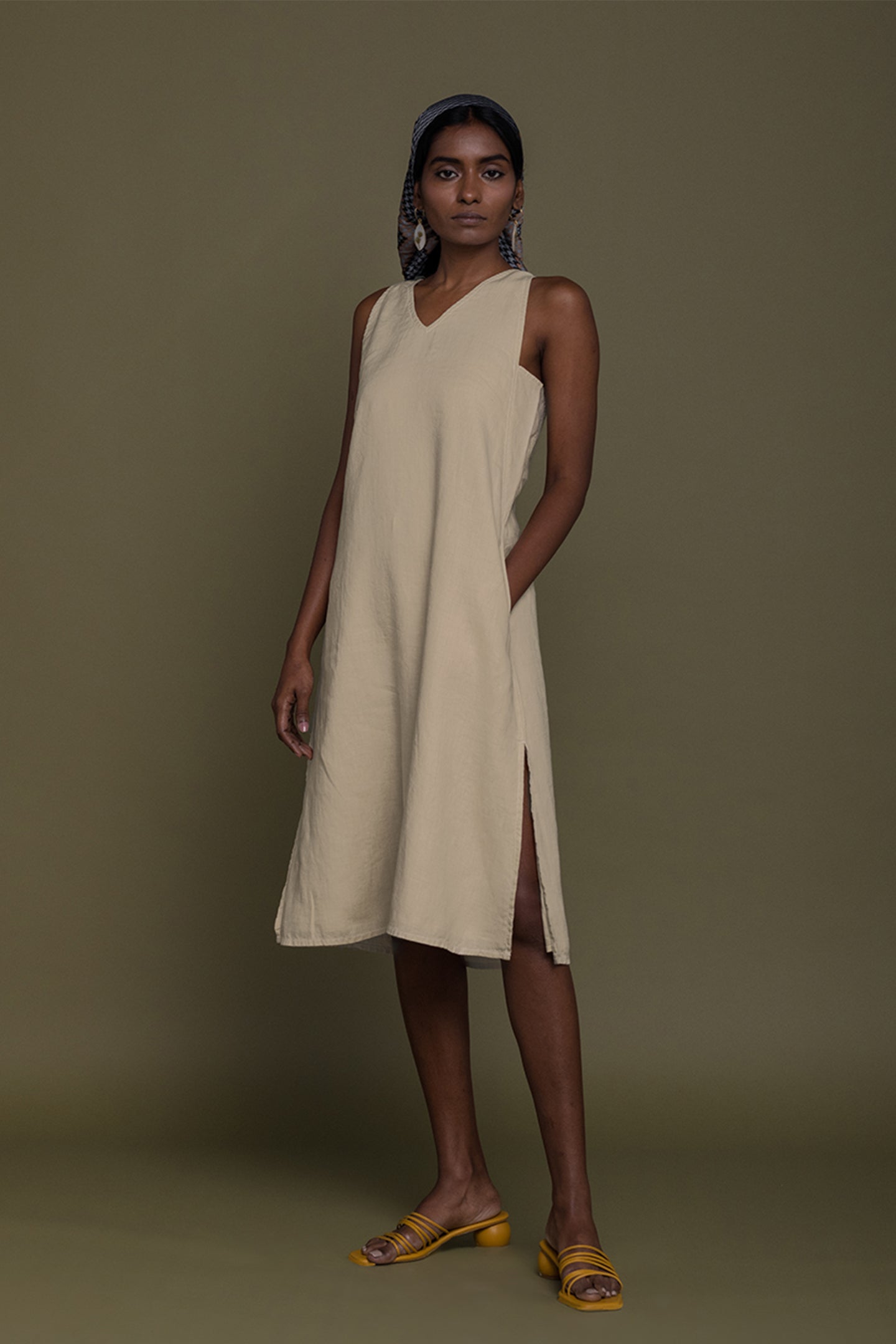Reading Tea Leaves Dress in Neutral Beige Neutral Beige / 2XL