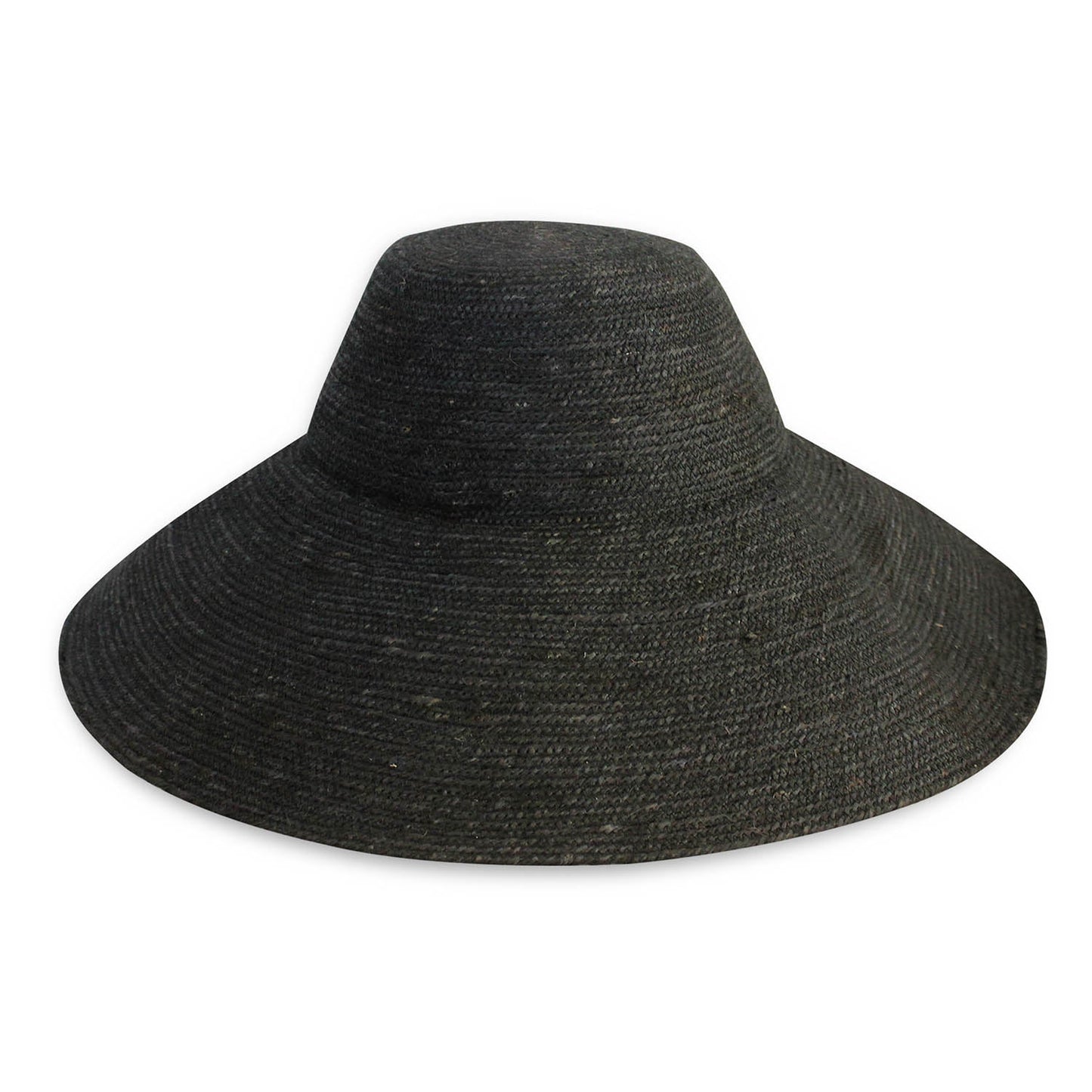 Sombrero de paja tejido a mano de yute RIRI en negro