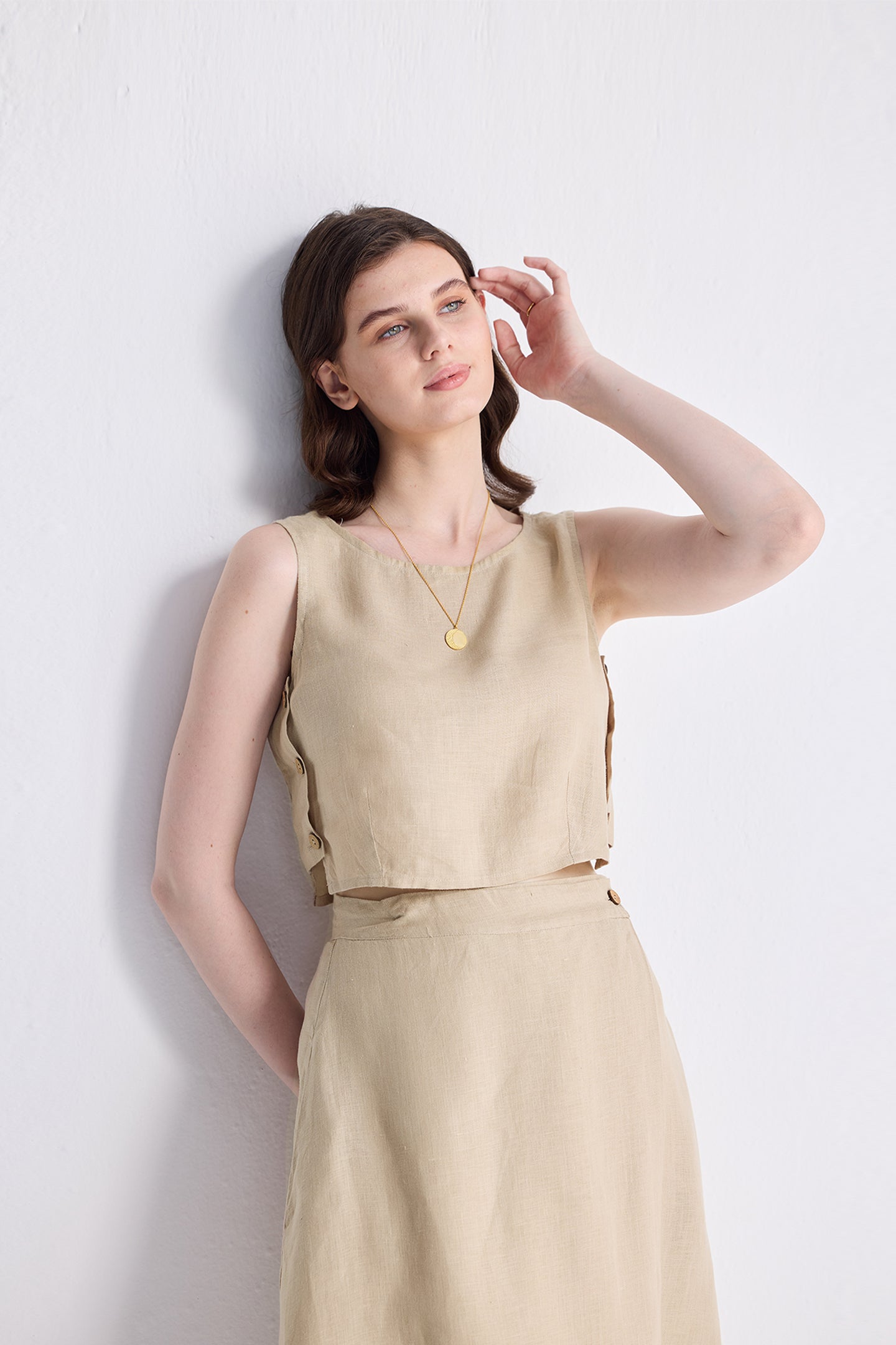 Conjunto Fresco de Verano en Beige Neutro