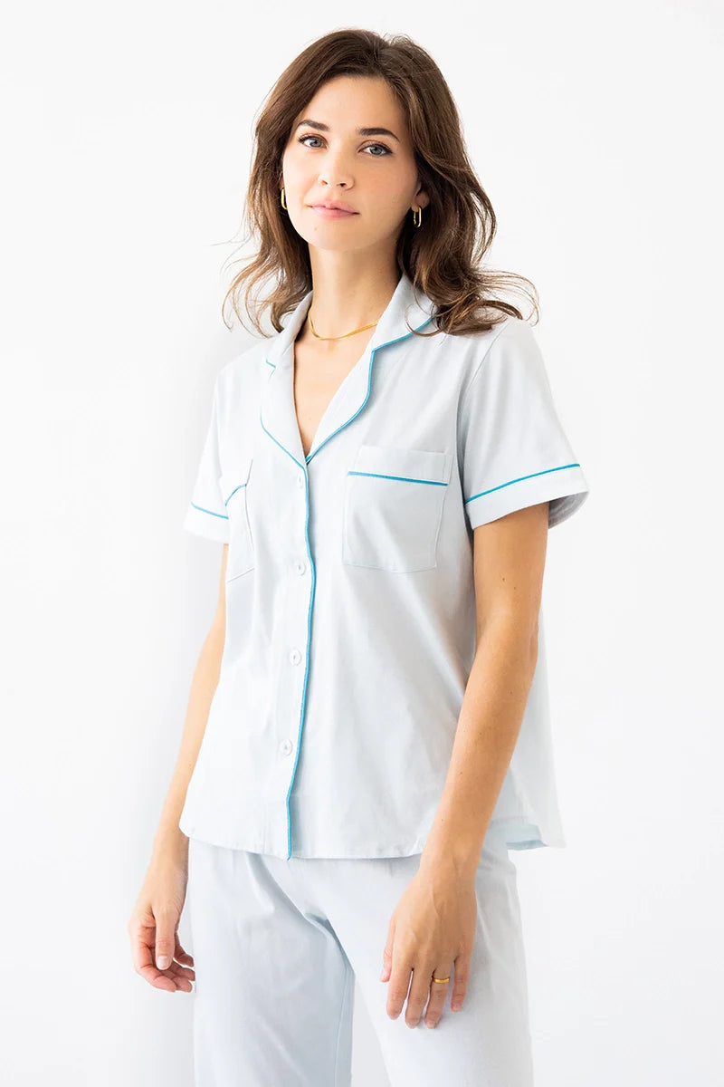 Pijama capri clásico de lujo SALUA en algodón pima cepillado