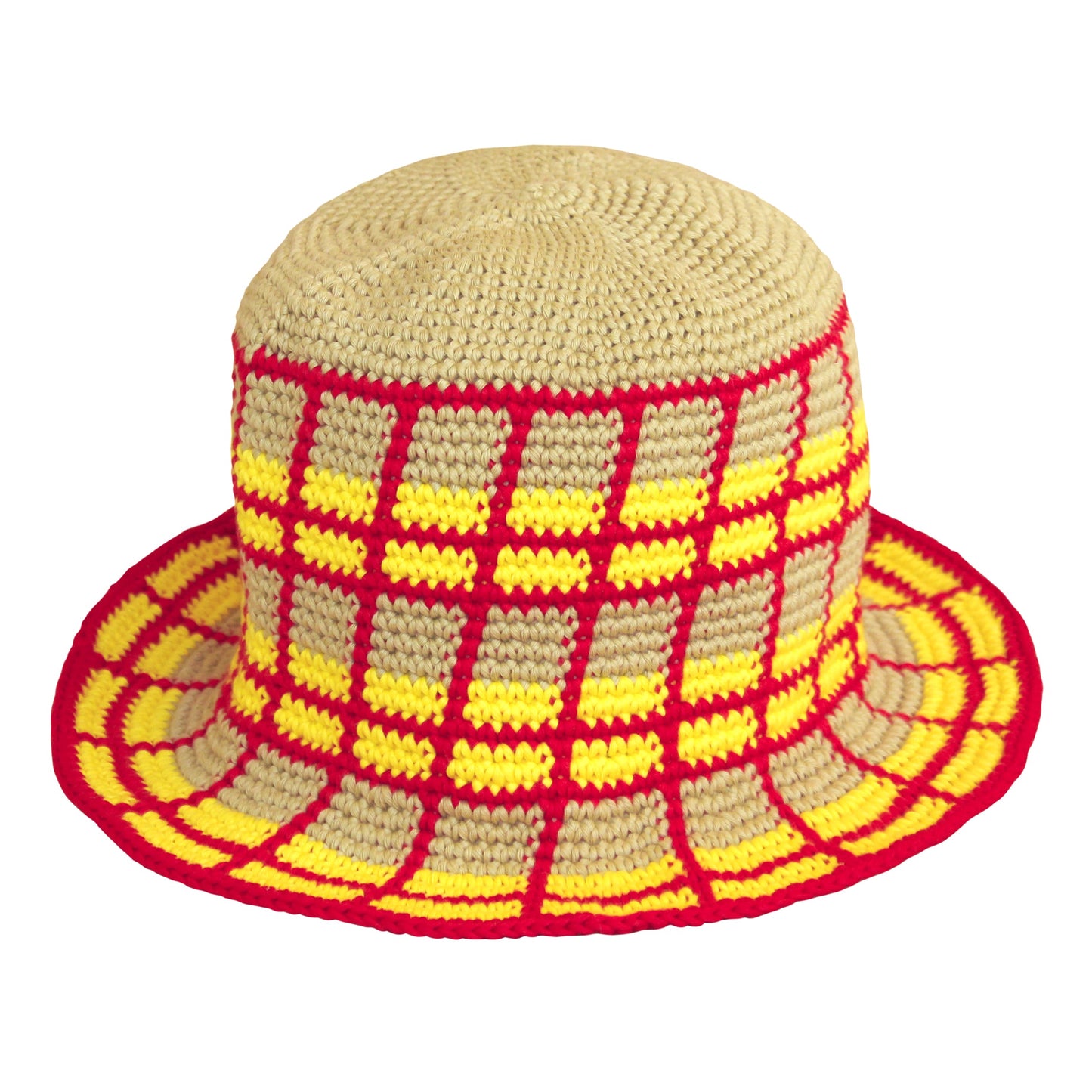 Gorro de crochet a cuadros de colegiala