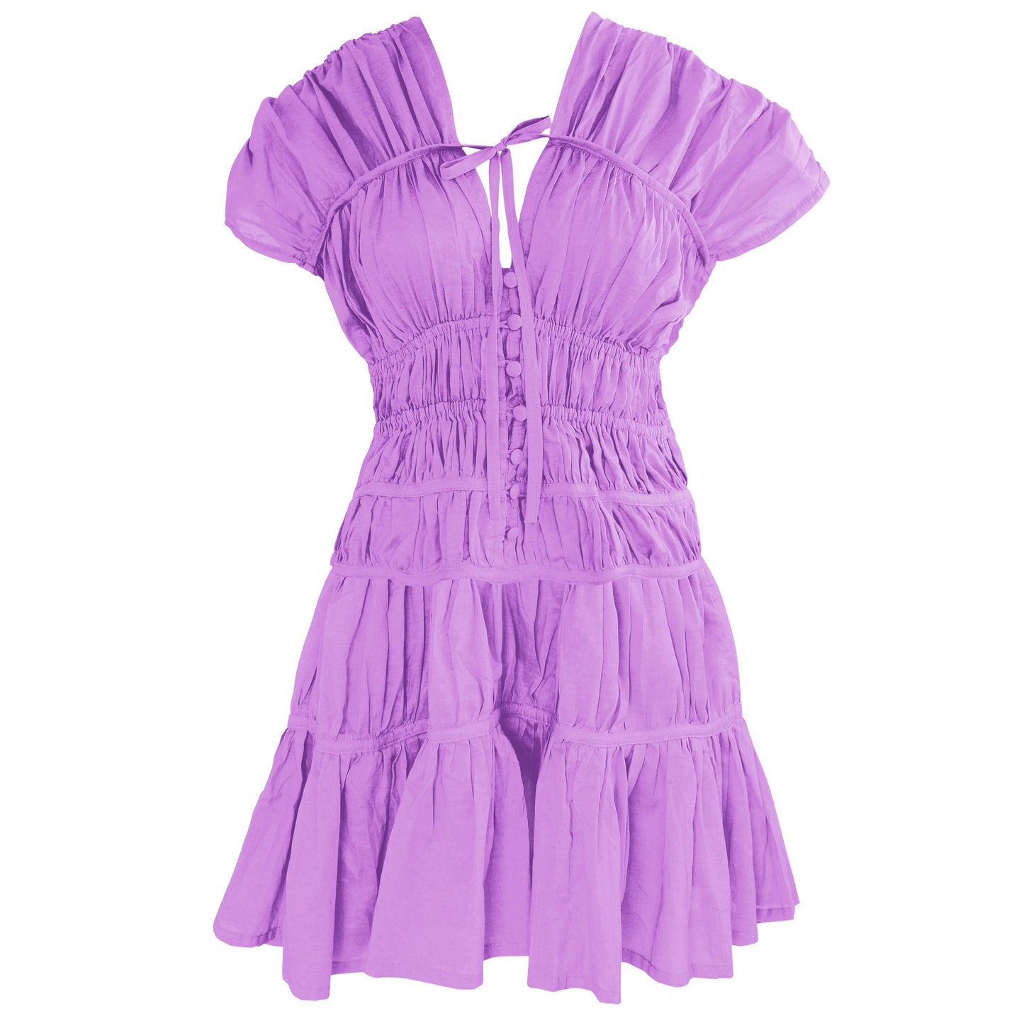 Vestido mini con volantes SRIKANDI en morado claro